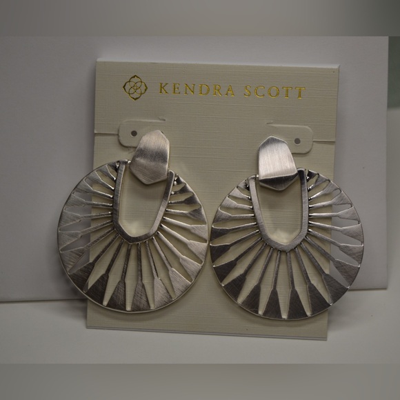 Kendra Scott ‘Didi Sunburst Earrings, Bright Silver-Tone’ - Picture 4 of 11
